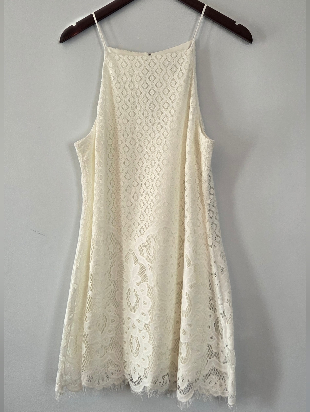 Speechless Cream Lace Dress with Spaghetti Straps Size L